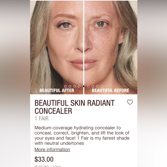 NWT- Charlotte Tilbury- Beautiful Skin Radiant Concealer- 3.5 fair - Picture 9 of 11